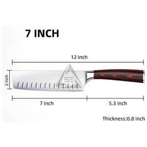 Couteaux de cuisine de style japonais de qualité supérieure en stock, en acier inoxydable, ambidextres, faible MOQ pour cuisines - Product Image 3