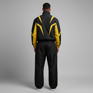 <b>Men</b> Nylon Gym Tracksuit <b>Waterproof</b> Breathable Sportswear Zipper Side Pocket Custom Printing OEM Wholesale <b>Suit</b> - Product Image 6