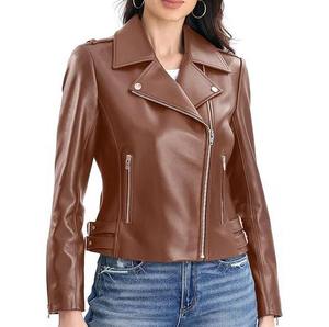 Trendy Fashion Wholesale Women Leather <b>Jackets</b> Stand Collar Winter wear Women Leather <b>Jackets</b> Genuine - Product Image 1