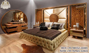 Juego de Dormitorio Estilo Romeno, Muebles de Dormitorio Elegantes Estilo Ruso Rococó, Madera de Teca, Color Personalizado, Tamaño Personalizado - Product Image 6