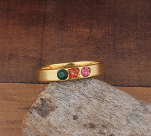 Wholesale Women's Classic Wedding Multi Colorful Stone <b>Band</b> Sterling Silver Plated <b>Copper</b> Ring High Quality Manufacturer - Product Image 1
