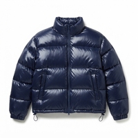 Blouson matelassé brillant personnalisé pour homme – Hiver chaud, col montant, fermeture éclair intégrale, coupe-vent, respirant, logo frontal