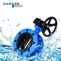 Vanne papillon à vis sans fin à bride en acier au carbone pour gaz, entraînement manuel, joint souple EPDM NBR, normes ANSI DIN GB, OEM Stock ODM Carter