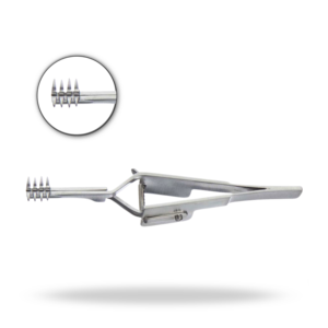 Rétracteur cutané Heiss 4x4 à croisillons, rétracteur chirurgical à action croisée, instrument dermatologique en acier inoxydable - Product Image 1