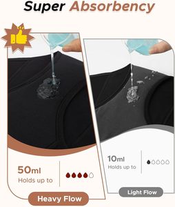 Culotte menstruelle réutilisable en coton tricoté pour femme, taille haute, anti-fuite, écologique, séchage rapide, absorbante, respirante, avec nœud, pour adultes - Vente en gros - Product Image 4