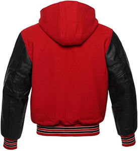 Chaqueta Universitaria con Cuerpo de Lana y Mangas de Cuero Genuino, Estilo Clásico Letterman, Chaqueta Universitaria para Hombre - Product Image 3