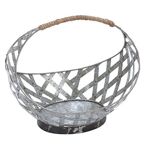 Seau de Noël décoratif vintage de qualité supérieure, galvanisé, de forme unique, style moderne, avec motif Père Noël en tissu et design électrique - Product Image 1