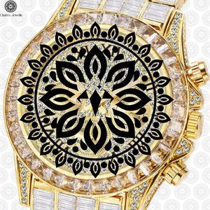 Montre de luxe pour homme Charm_Jewells en acier inoxydable 40 mm, cadran analogique mécanique en verre, lunette sertie de diamants, étanche 10 bars, automatique - Product Image 2