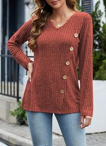 Pulls pour femmes tendance 2026, chemises à manches longues, sweat-shirts légers, tuniques amples - Product Image 1