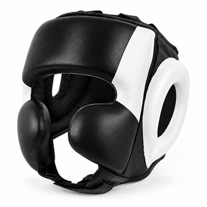 อุปกรณ์ป้องกันศีรษะสำหรับชกมวย CHAMPS GEARS ทำจากหนังแท้ ปรับได้ ระบายอากาศดี พร้อมแผ่นบังหน้าใส ป้องกันการบาดเจ็บสำหรับกีฬาต่างๆ - Product Image 2