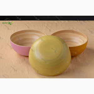 Bols en bambou écologiques fabriqués à la main du Vietnam personnalisables et jetables pour les fêtes - Product Image 5