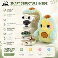 Peluche interactive IA Avocat avec yeux LED expressifs, fonction de chat vocal et de racontage d'histoires, rechargeable USB-C, compagnon intelligent pour enfants, cadeau