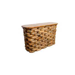 โต๊ะกาแฟ ARTERRA รุ่น Luxury ทำจากไม้สักและหินกรวดแบบซ้อนกัน - ดีไซน์ทันสมัยสไตล์รัสติก งานแฮนด์เมดจากธรรมชาติ เหมาะสำหรับห้องนั่งเล่นและอพาร์ทเมนต์ - Product Image 2