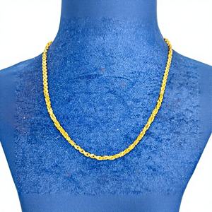 Cadena Bahubali de oro macizo de 22 quilates para hombres y mujeres, collar de eslabones de oro amarillo auténtico, joyería fina para uso diario, regalo unisex - Product Image 1