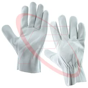 Yüksek kaliteli sürüş eldiven deri iş güvenliği eldiveni beyaz renk keçi deri deri eldiven Pakistan