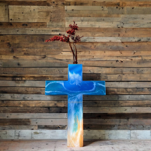 Cruz cristiana de diseño antiguo hecha a mano, decoración de pared, crucifijo de resina de madera, tallas colgantes, uso artesanal de Navidad - Product Image 1