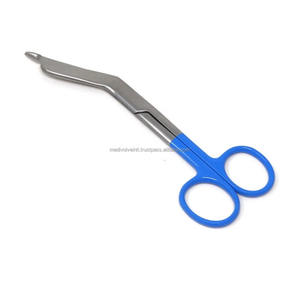Ciseaux pour infirmières Lister allemands, 5,5 pouces, acier inoxydable, manche bleu, manuels, certifiés CE ISO, qualité hospitalière, durables, OEM ODM - Product Image 2