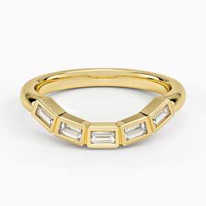 Nuevo Anillo Apilable de Diamantes Cultivados en Laboratorio de Oro Amarillo Sólido de 14k, Anillo de Compromiso y Boda Único con Eternidad Completa de Baguettes Delicadas - Product Image 1