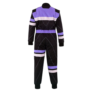Combinaison de course moto pour homme à manches longues, noire et violette, respirante, toutes saisons - Product Image 1