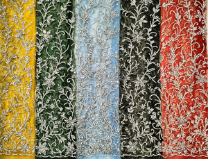 Tela de Encaje Nupcial Negra de Lujo a Precio de Fábrica, Diseño Floral con Cuentas Hechas a Mano, Moda Francesa, 100% Poliéster, para Mujer, Shubham - Product Image 6