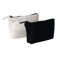2024 personnalisable dame voyage organisateur Simple imprimé noir uni coton toile maquillage étui à la mode fermeture éclair cosmétiques sac