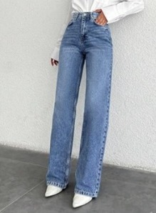 Women's Office <b>Boot</b> Cut Knee Length Denim Jeans-Mid Waist Eco-Friendly Daily & Weekend Wear - Product Image 5