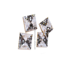 Top Crafted 100% Black Mother of Pearl <b>Coaster</b> <b>Set</b> Bamboo Material Designed by Aaliyan Impex for Home Use Tea/Coffee Table Pad - Product Image 2