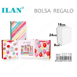 Borsa Regalo ILAN 24x18x8cm Design Compleanno Bomboniera per Feste - Product Image 1