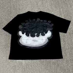 Camiseta Blanca de Manga Corta con Cuello Redondo para Hombre, Corte Regular, Estilo Urbano, Estampado Gráfico de Dibujos Animados en la Parte Delantera - Product Image 3