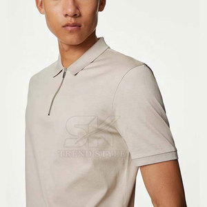 Latest Design Best Selling Men <b>Zip</b> <b>Up</b> Plain <b>Polo</b> Shirts In Low MOQ Short Sleeves Slim Fit Men <b>Zip</b> <b>Up</b> Plain <b>Polo</b> Shirts - Product Image 3