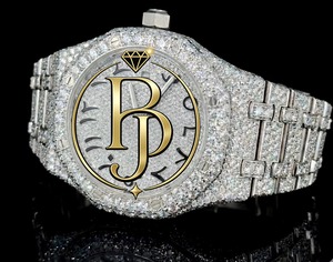 Montre analogique à quartz de luxe pour homme Briva B-05-3, carrée, en acier inoxydable, avec calendrier, sertie de diamants, résistante à l'eau 10 bars, écologique - Product Image 4