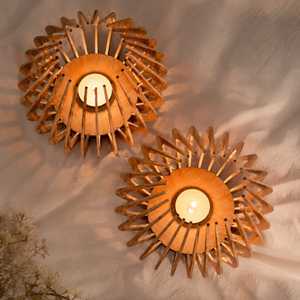 Lampe à bougie en bois artisanale, porte-bougie décoratif et centre de table pour cadeaux de Noël et d'anniversaire - Product Image 2