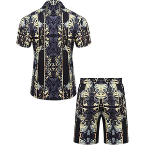 Conjunto de Playa de Dos Piezas, Camisa y Pantalones Cortos de Corte Holgado, Conjunto de Ropa a Juego, Estilo Playero, Ligero, para Vacaciones - Product Image 2