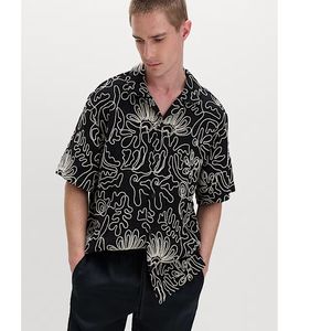<b>Men</b>’s Soft Pure Cotton <b>Hawaiian</b> Floral <b>Shirt</b> Short Sleeve Relaxed Fit Summer Vacation Beachwear - Product Image 4