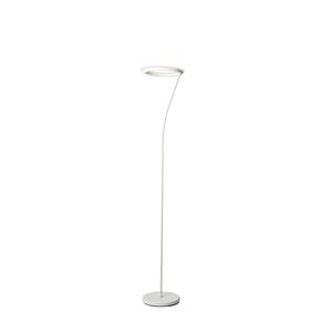 Lampada da Terra LED in Metallo Bianco Opaco, Alta 73 Pollici, con Design Halo - Product Image 1