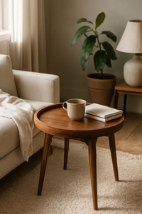 Table à manger moderne en bois massif, écologique, réglable en hauteur, finition blanchie, parfaite pour la salle à manger, par Perfect Enterprises - Product Image 5