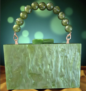 Handcrafted Resin Evening <b>Clutch</b> Bag with Luxury <b>Gold</b> Accents Perfect for Formal Events Trendy Resin <b>Clutch</b> Bag - Product Image 2