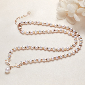 Colliers en perles injectées d'or 18 carats en gros, petits accessoires pour les vendeurs ambulants et les célébrités d'Internet pour le streaming en direct - Product Image 2