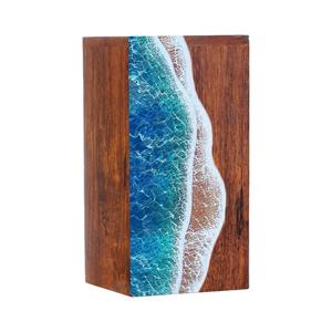 Urna Conmemorativa de Resina Oceánica y Madera de Palisandro Hecha a Mano - Product Image 1