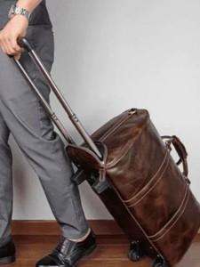 กระเป๋าเดินทางล้อลากหนังแท้พรีเมียม ขนาดใหญ่ จุของได้เยอะ ทนทาน น้ำหนักเบา เหมาะสำหรับเดินทางช่วงสุดสัปดาห์ - Product Image 6