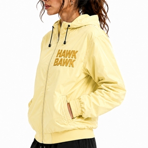 <b>Women</b> Hooded <b>Windbreaker</b> <b>Jacket</b> Hooded Design Front Zip Closure Adjustable Side Pocket Detail Clean Stitching Lightweight Design - Product Image 3
