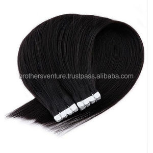 Vente en gros de ruban adhésif Ins brut indien 100 cheveux humains trame de peau en Pu à double tirage ruban invisible sans couture dans les extensions - Product Image 4