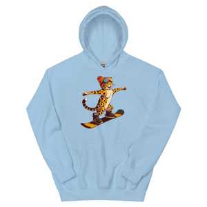 Sudadera con Capucha Blanca Unisex con Estampado de Guepardo en la Nieve, Ropa Casual de Invierno - Product Image 3