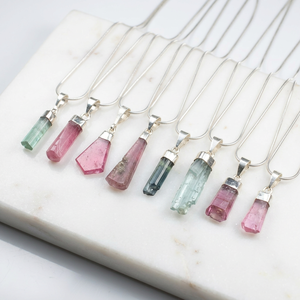 Premium Multi Color Tourmaline Gemstone <b>Pendant</b> Handmade Natural Crystal With 925 Silver <b>Bail</b> - Product Image 4