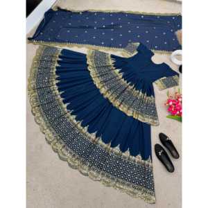 Beaux vêtements de mariage brodés séquence travail haut Lehenga et Dupatta pour les fêtes - Product Image 2