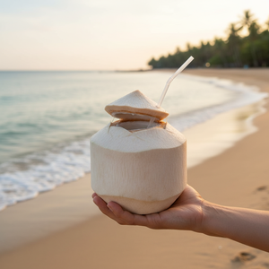 Noix de coco jeune et fraîche, riche en fibres, d'origine vietnamienne, idéale pour préparer des jus savoureux et des soupes végétales saines dans les cuisines familiales. - Product Image 3