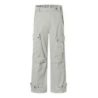 Pantalon multi-poches de couleur unie à la mode, prix d'usine Layenne, logo personnalisé, pantalon surdimensionné pour un usage quotidien décontracté