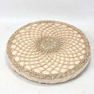 Coussin de sol et coussin de siège ronds en jonc de mer naturel, design japonais moderne - Product Image 5