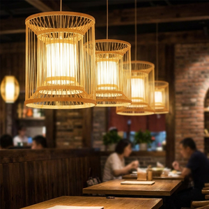 Lightweight Rattan Bamboo Lamp Shade Ceiling Hanging Lamp Covers For Home Hotel Office Restaurant And Indoor Decor <b>Lampshade</b> - Product Image 2