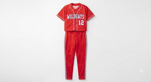 Ensemble de maillots de baseball rouges personnalisés, uniforme d'équipe, haut de batteur à manches courtes, pantalon de survêtement avec le nom de l'équipe 'Wildcats' pour l'entraînement des jeunes - Product Image 2